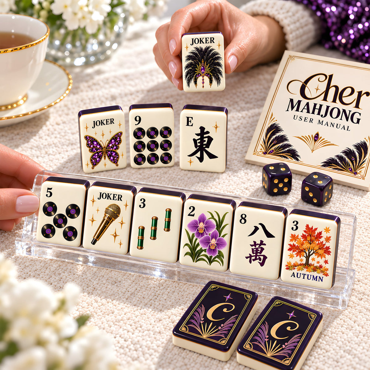 Premium CHER Mahjong Tiles Set PVNA