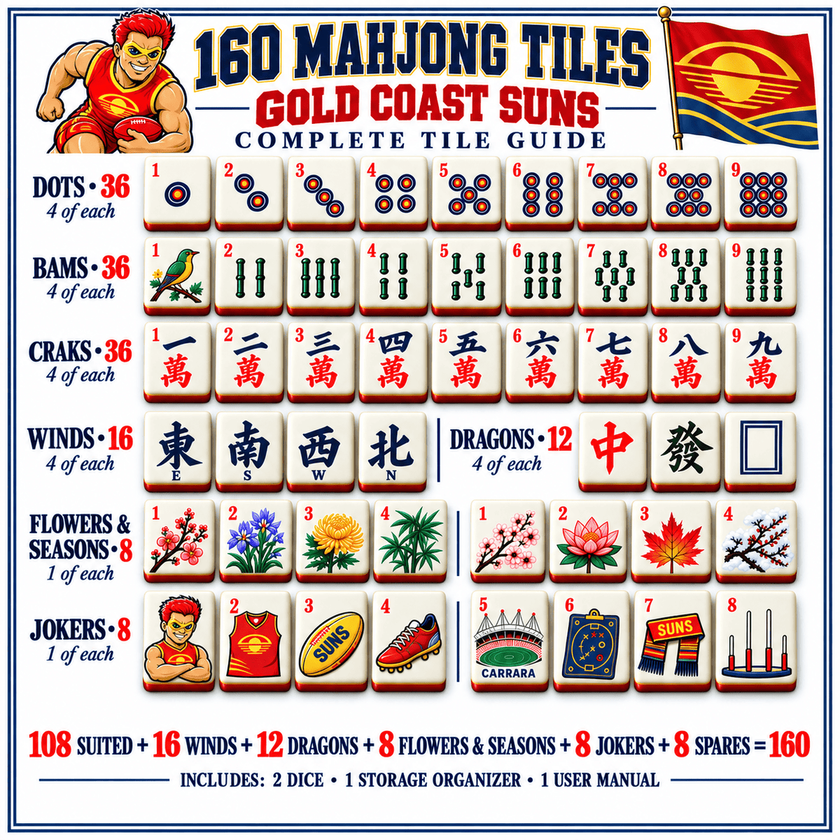 Premium GCS Mahjong Tiles Set TTMH