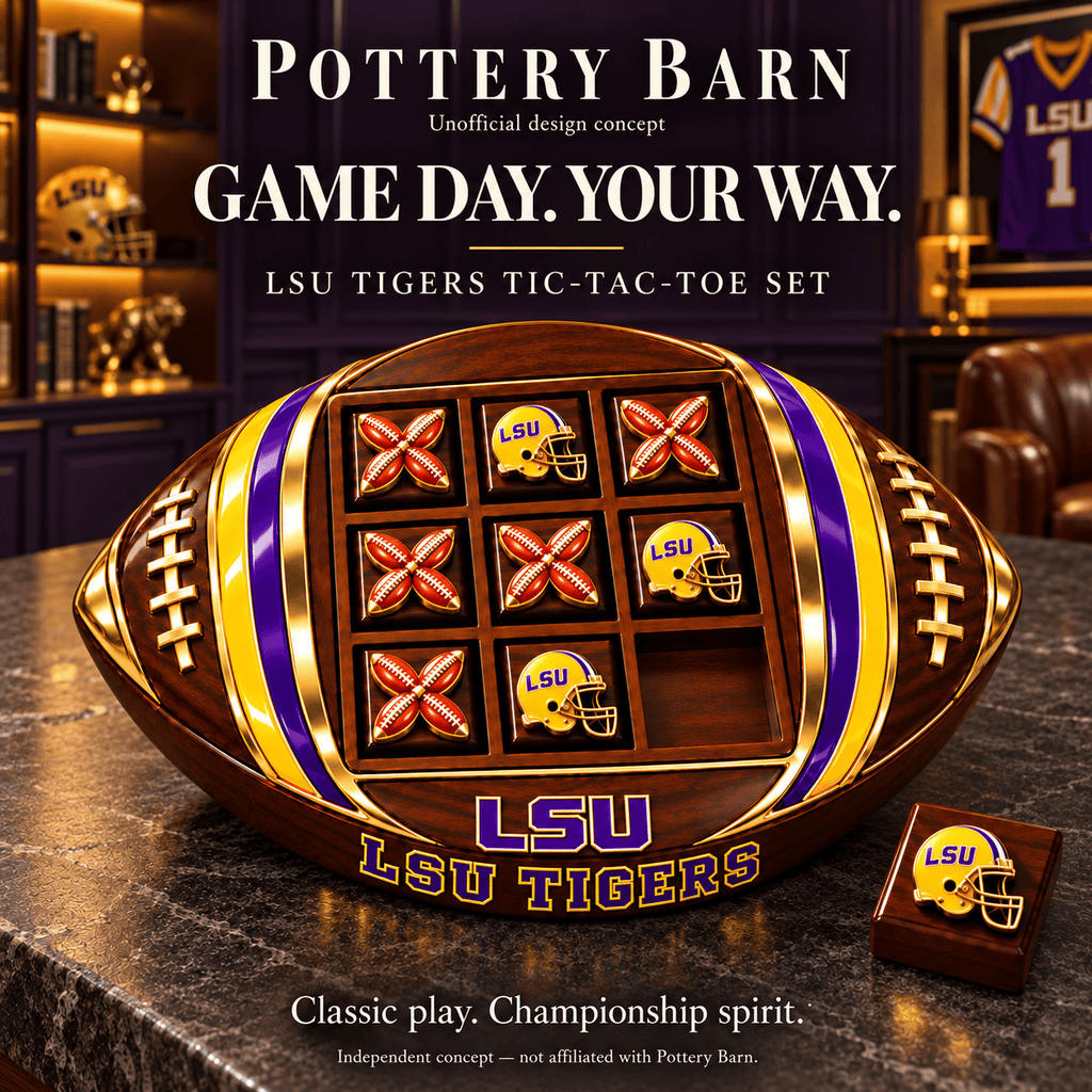 LSU Wooden Tic Tac Toe Game DNBN