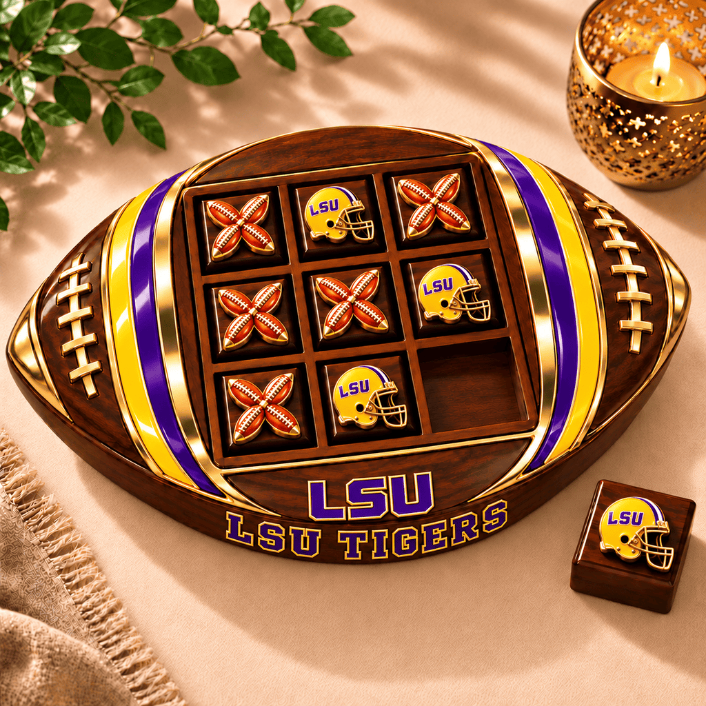 LSU Wooden Tic Tac Toe Game DNBN