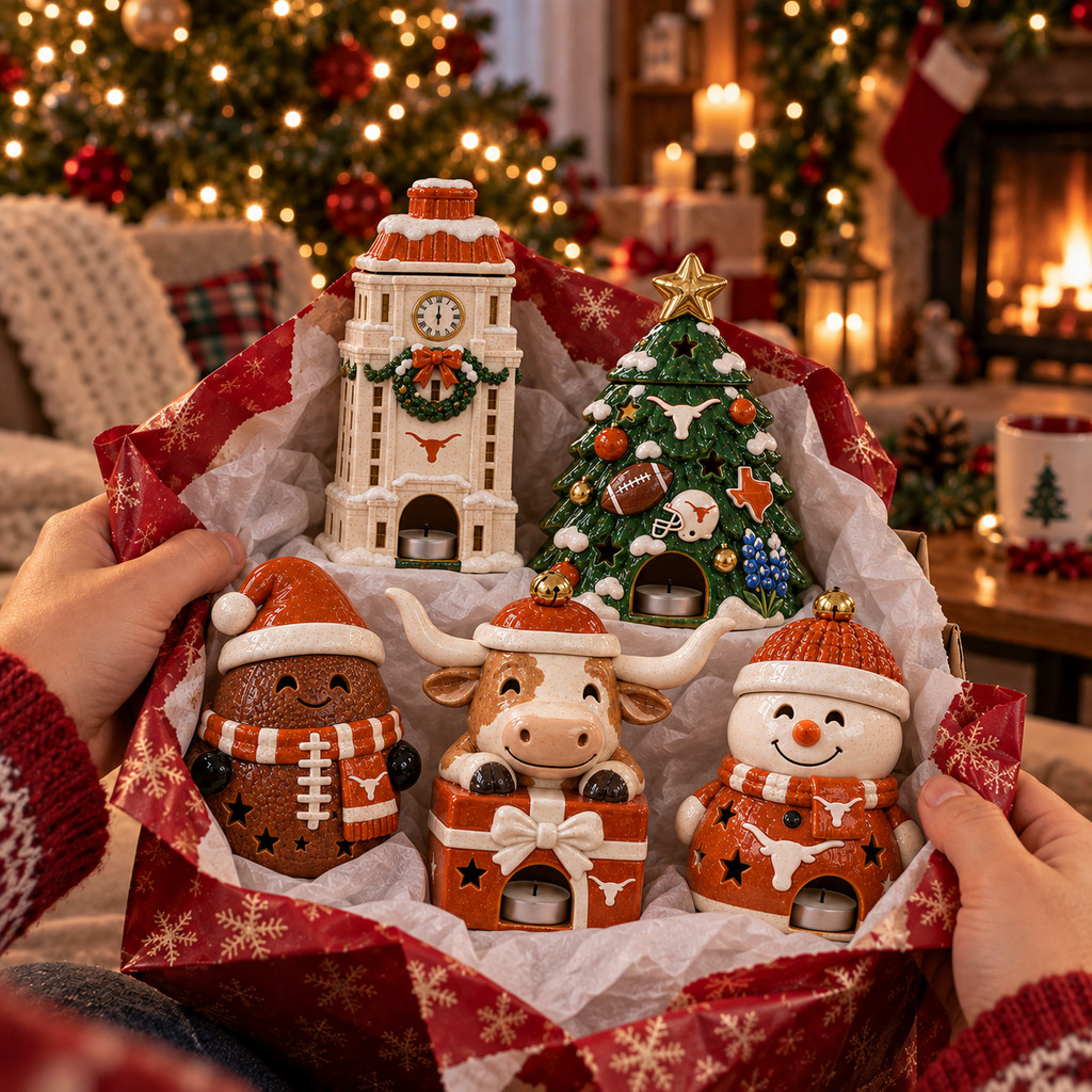 TLS CHRISTMAS CERAMIC CANDLE HOLDER HQH