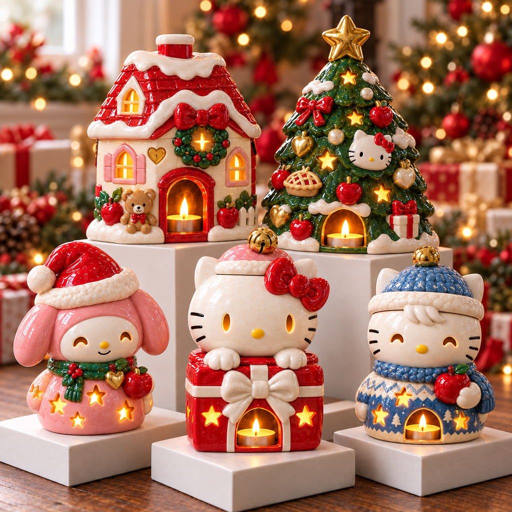 HLKT CHRISTMAS CERAMIC CANDLE HOLDER HQH