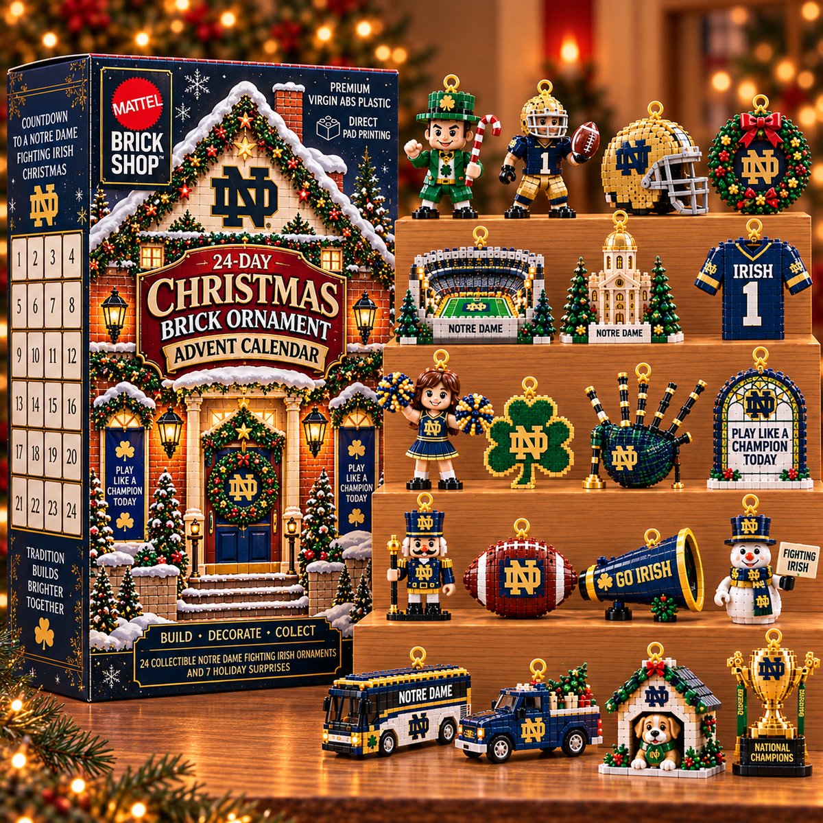 NDFI 24-Day Mini Christmas Brick Ornament Advent Calendar NTTB
