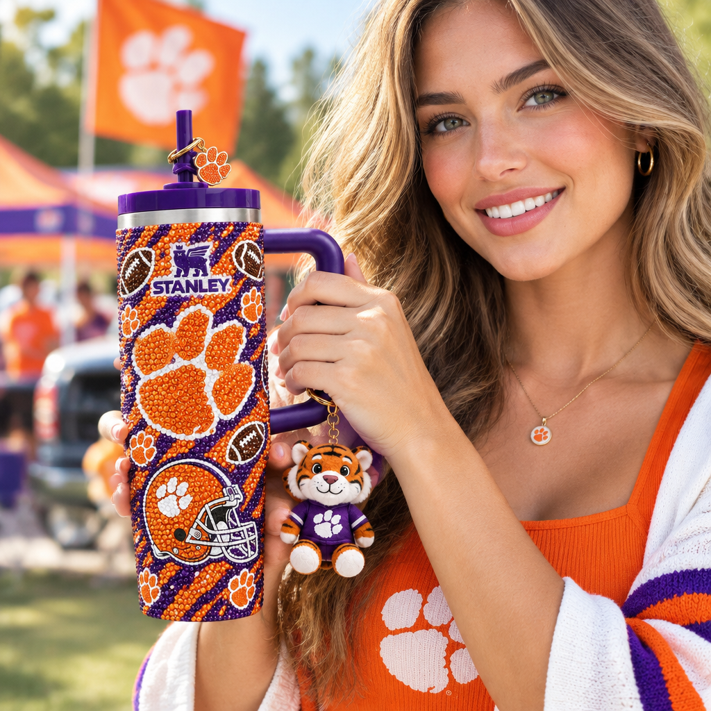 Clemson Tigers 40oz Tumbler With Handle TTNL