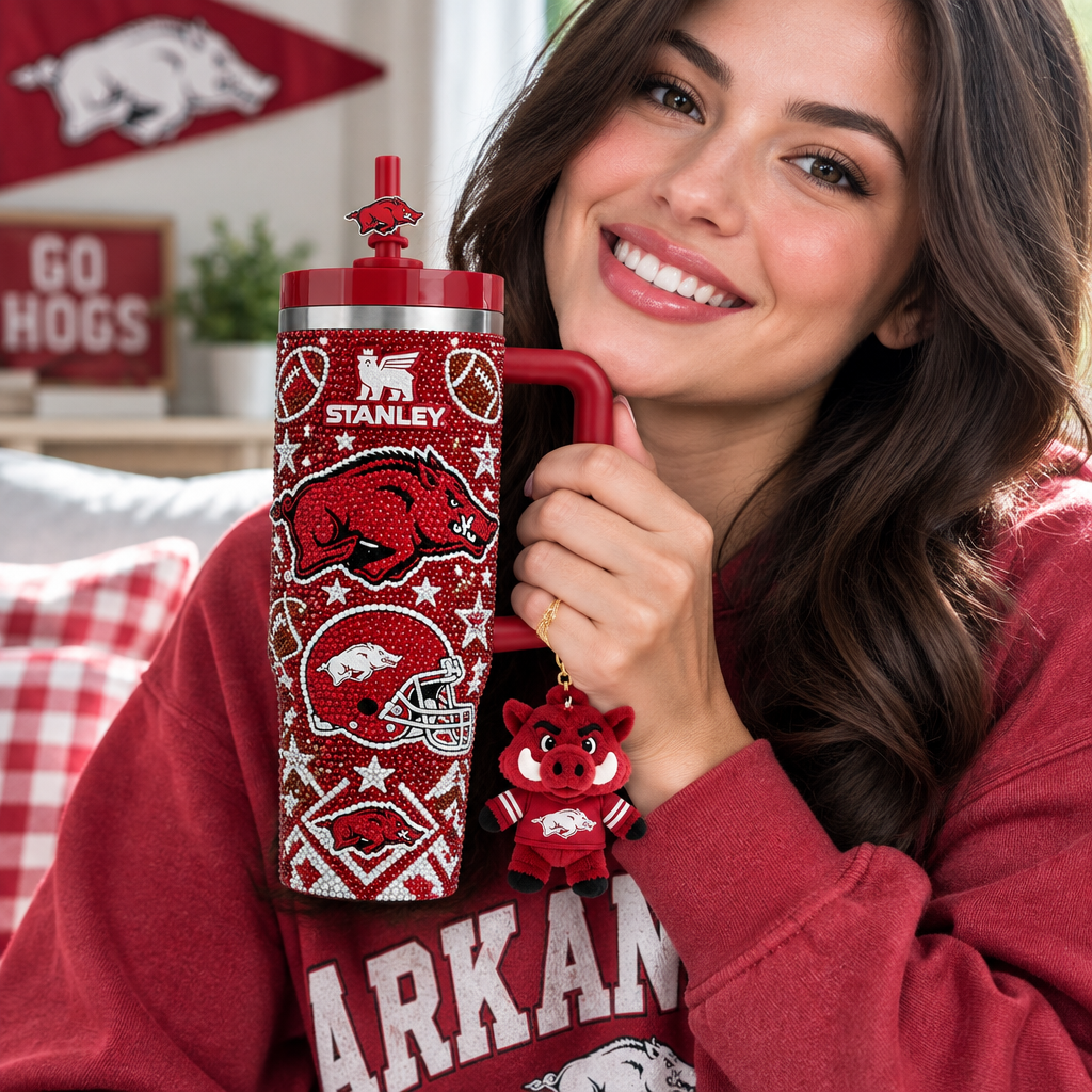 Arkansas Razorbacks 40oz Tumbler With Handle TTNL