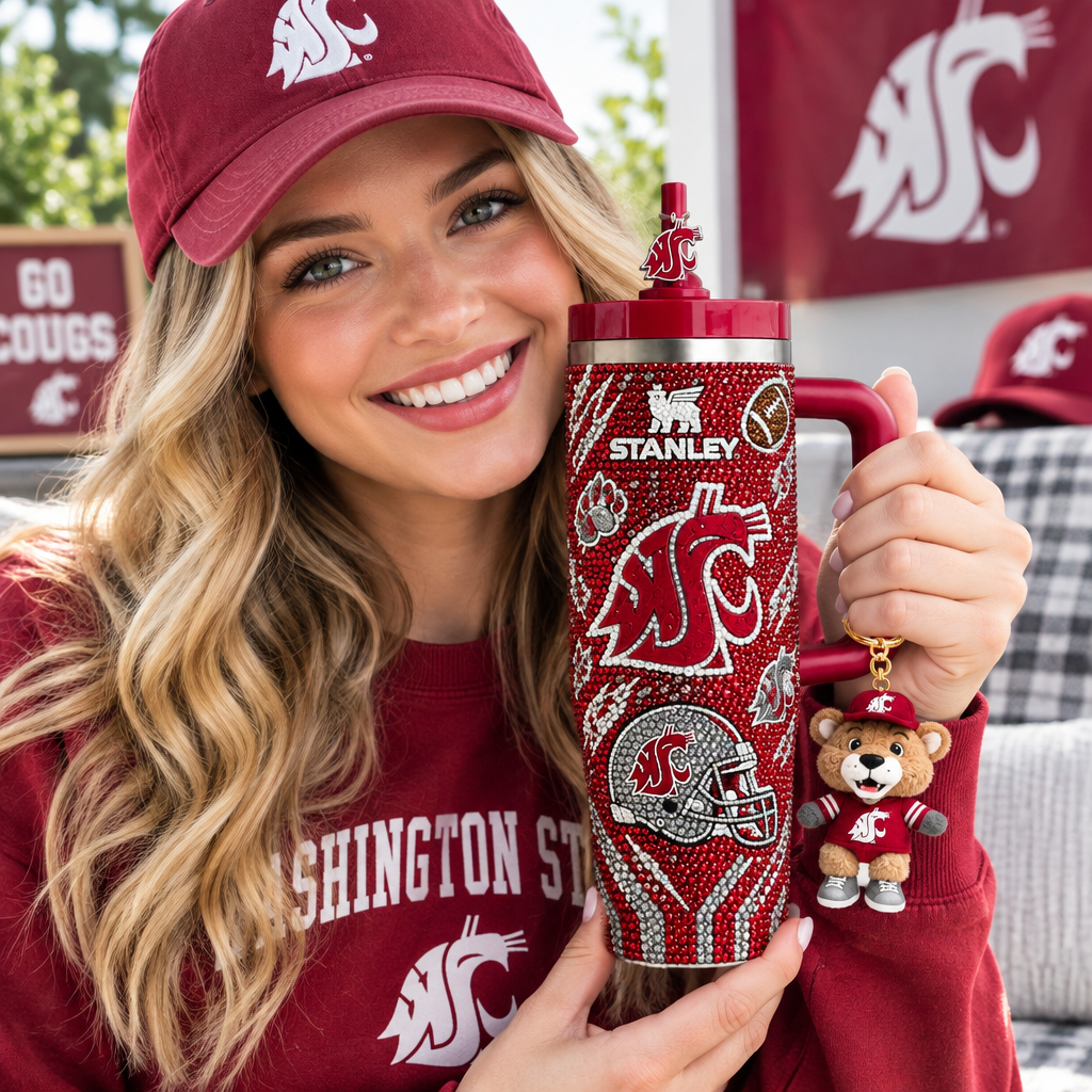 Washington State Cougars 40oz Tumbler With Handle TTNL