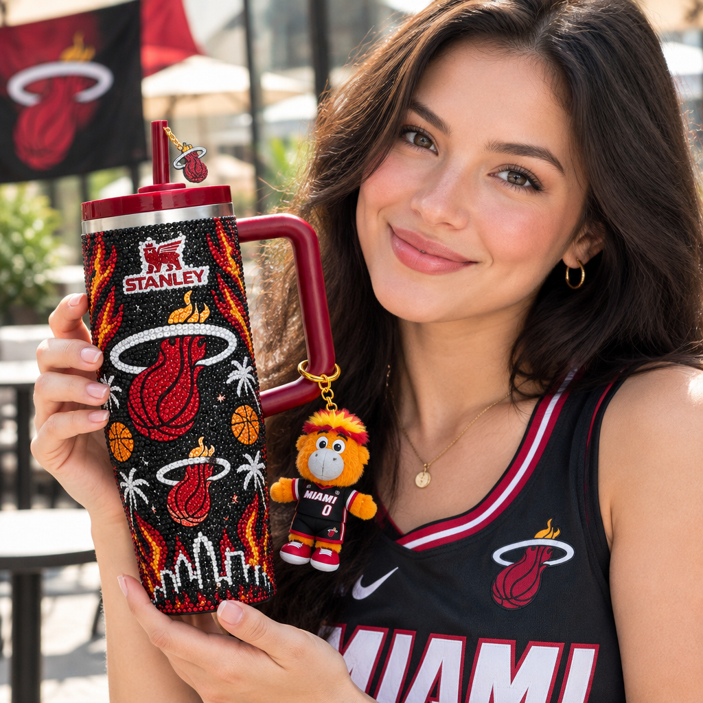 Miami Heat 40oz Tumbler With Handle TTNL