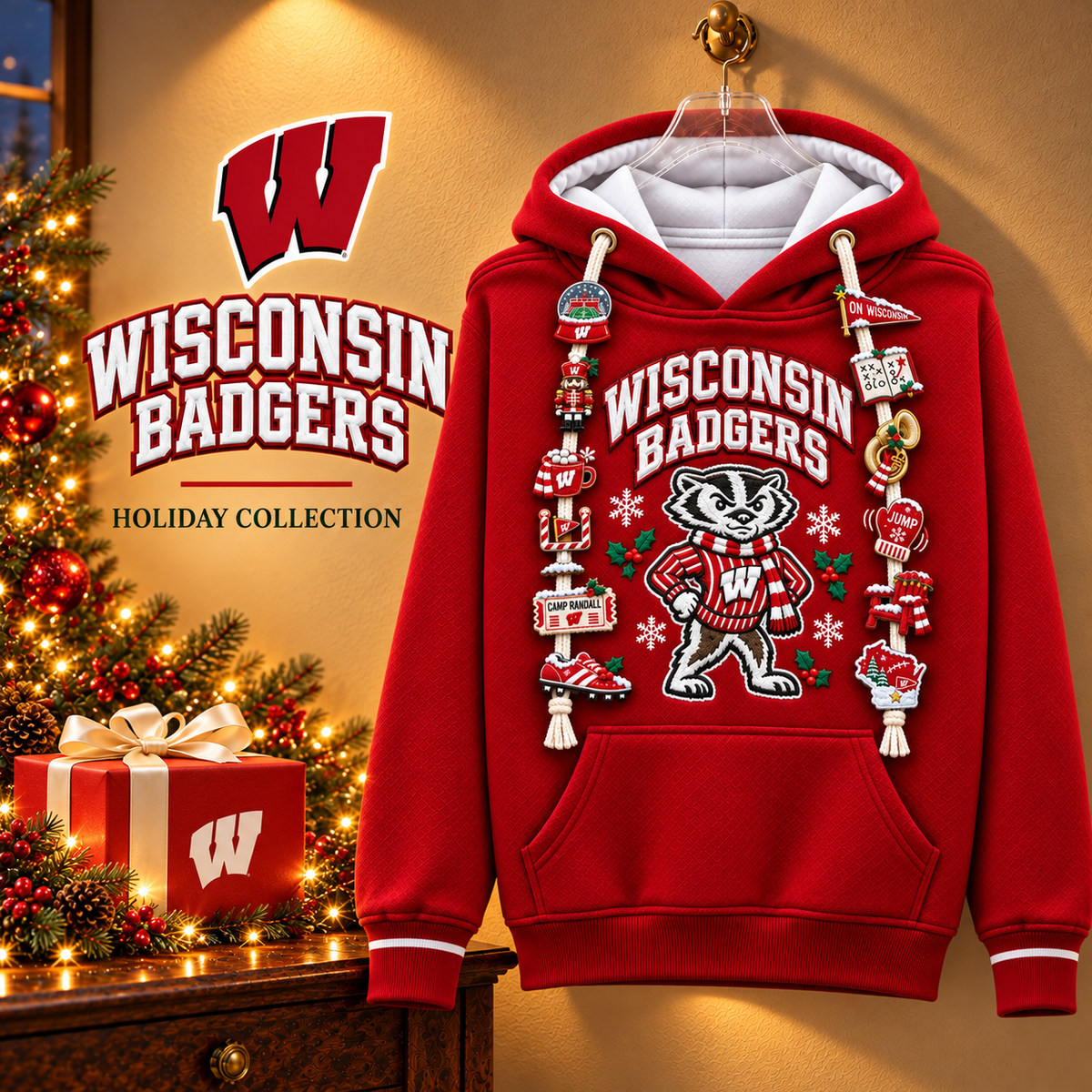 Premium WBG Christmas Embroidered Charm Hoodie PVNA