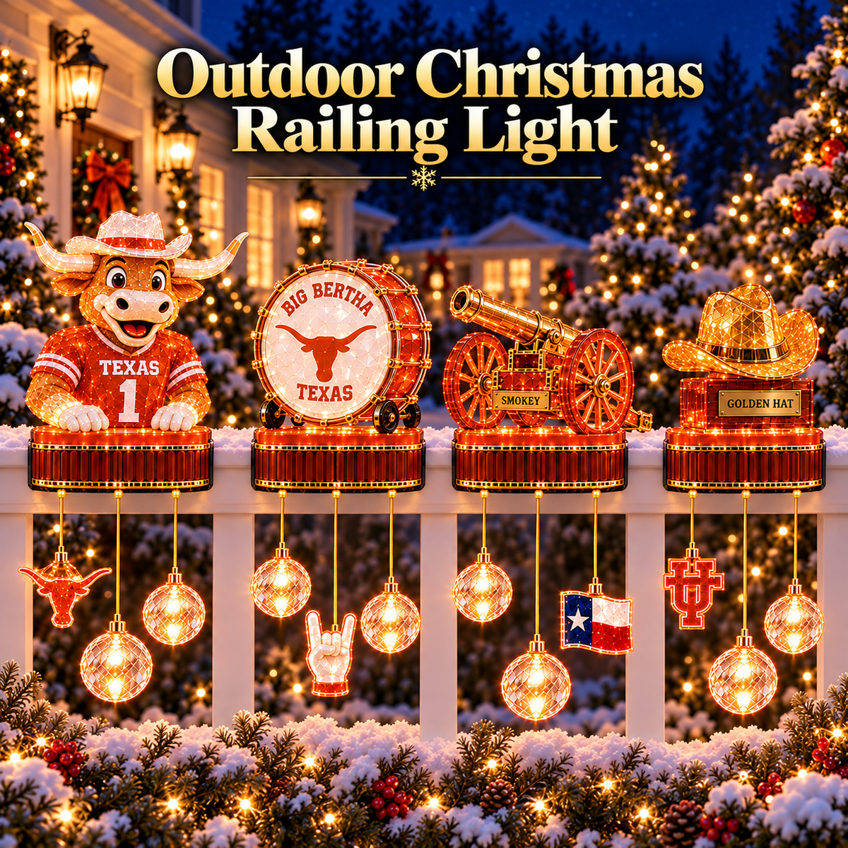 Premium TLS Outdoor Christmas Railing Ligh TTMH