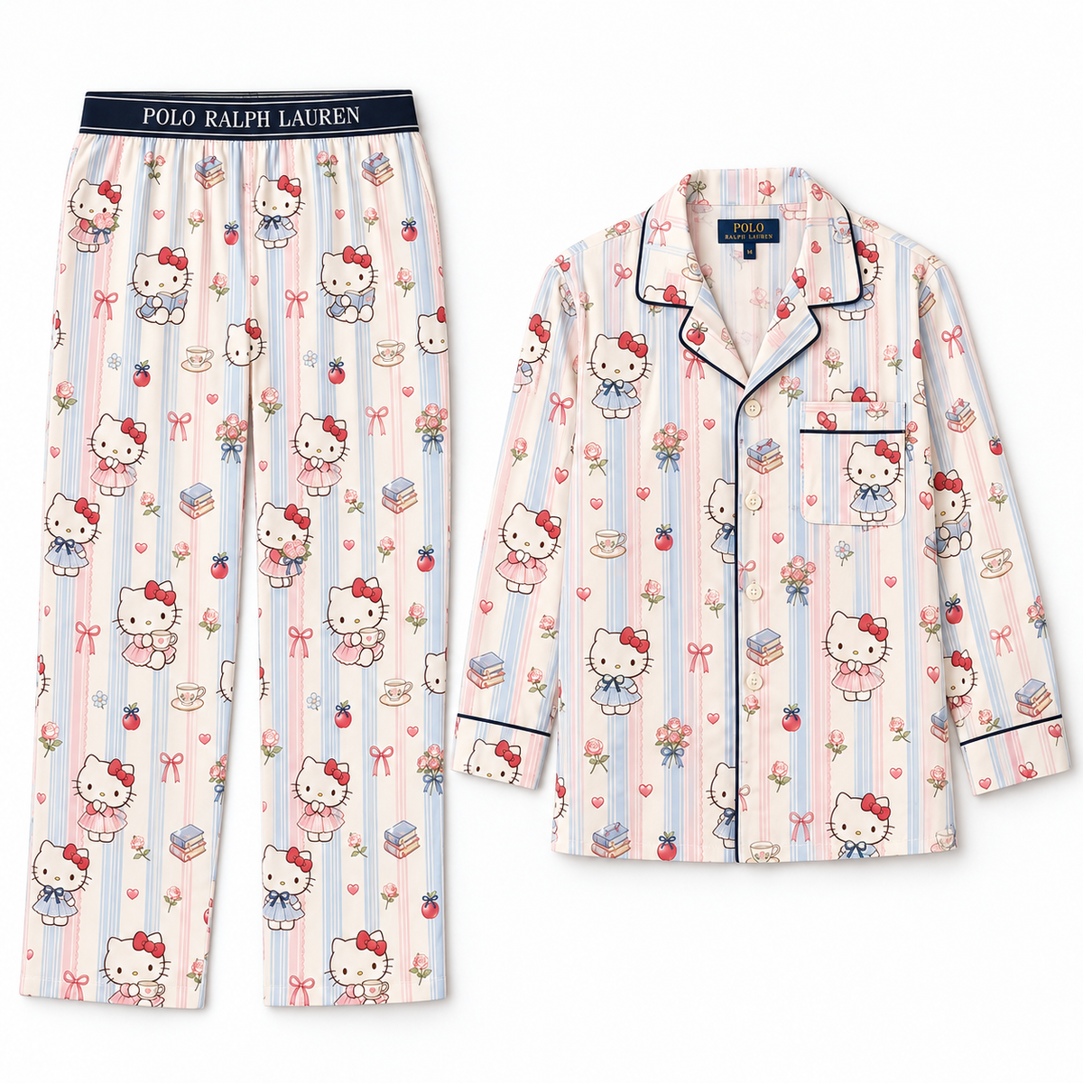 Premium HLKT Women's Printed Button-Up Pajama Set HTTT