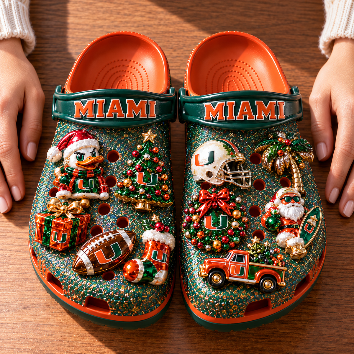 MHC Premium Christmas Glitter Charm Clogs NTTB
