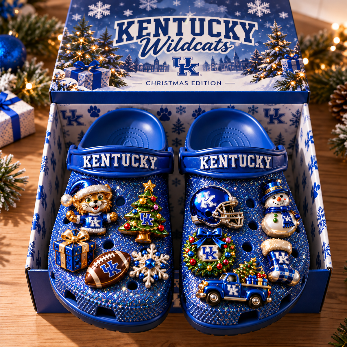 KWBK Premium Christmas Glitter Charm Clogs NTTB
