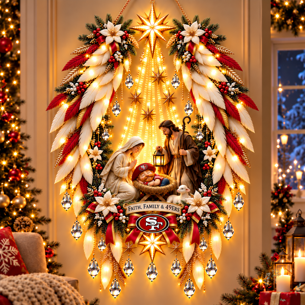 SF49 Illuminated Christmas Nativity Angel Wings PNPA