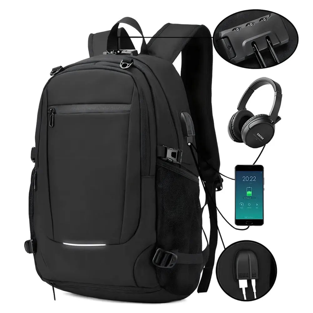 Unisex Travel Backpack for Man and Women Waterproof Business Trip Laptop Backpacks Multifunction Combination Lock School Bag