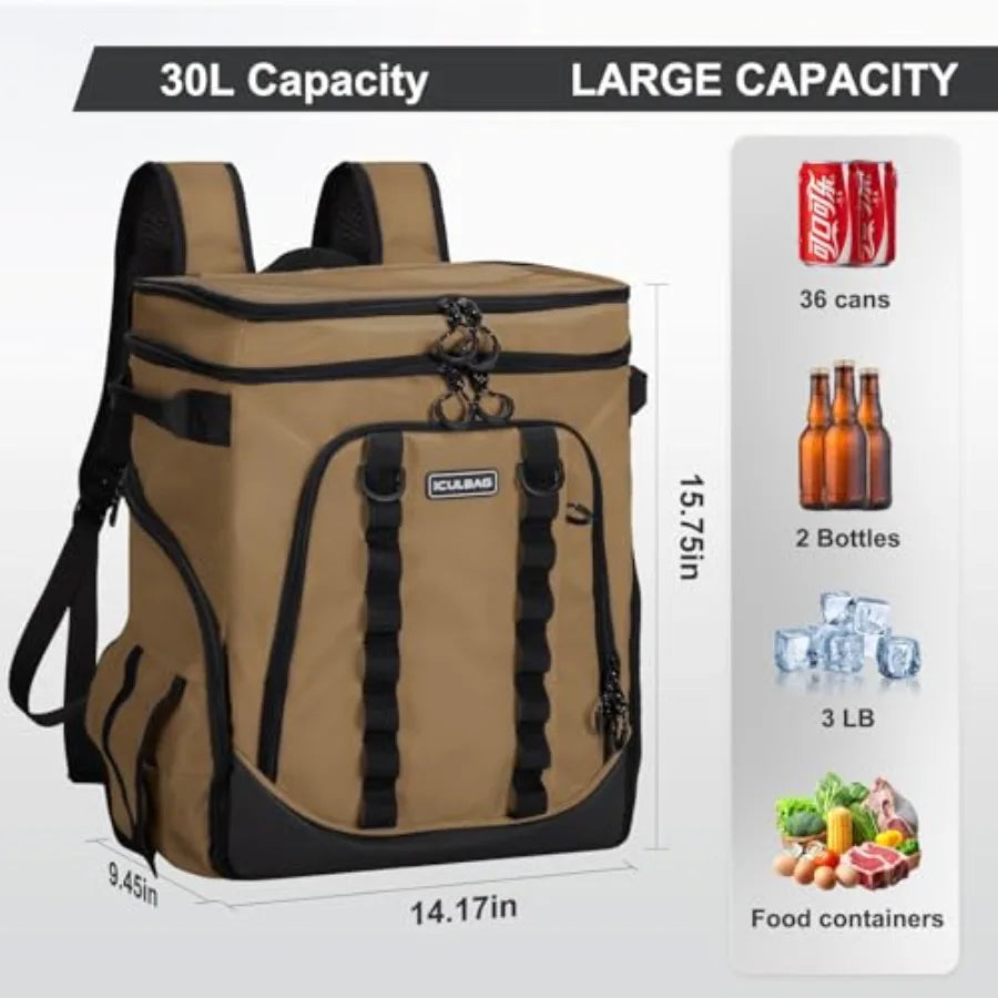 Beach Cooler Backpack for Men 36cans Insulated Backpack Cooler Lunch Bag for Women Camping Hiking Picnic Travel for 18 Hours Co