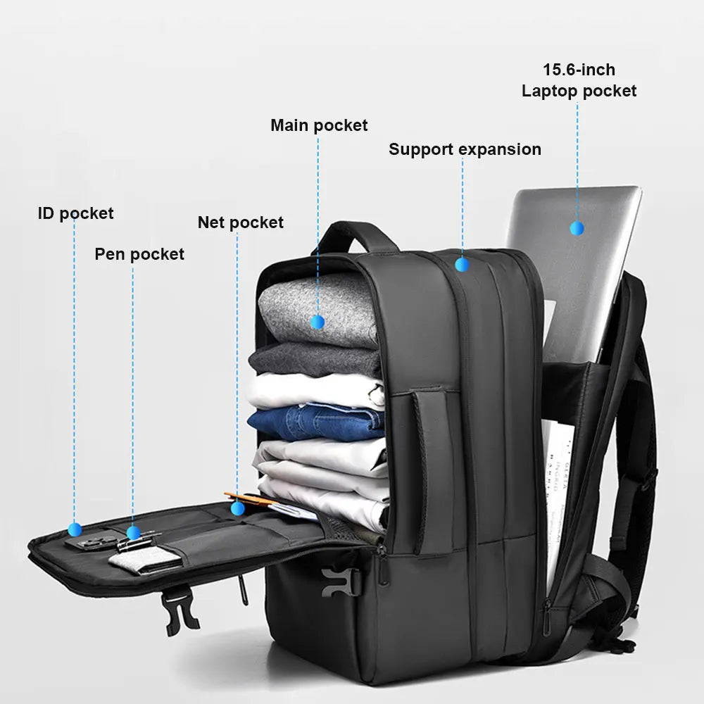 New Men's Backpack High Quality Large Capacity Business Trip Backpacks for Man Multi-Functional Expandable Laptop Bag