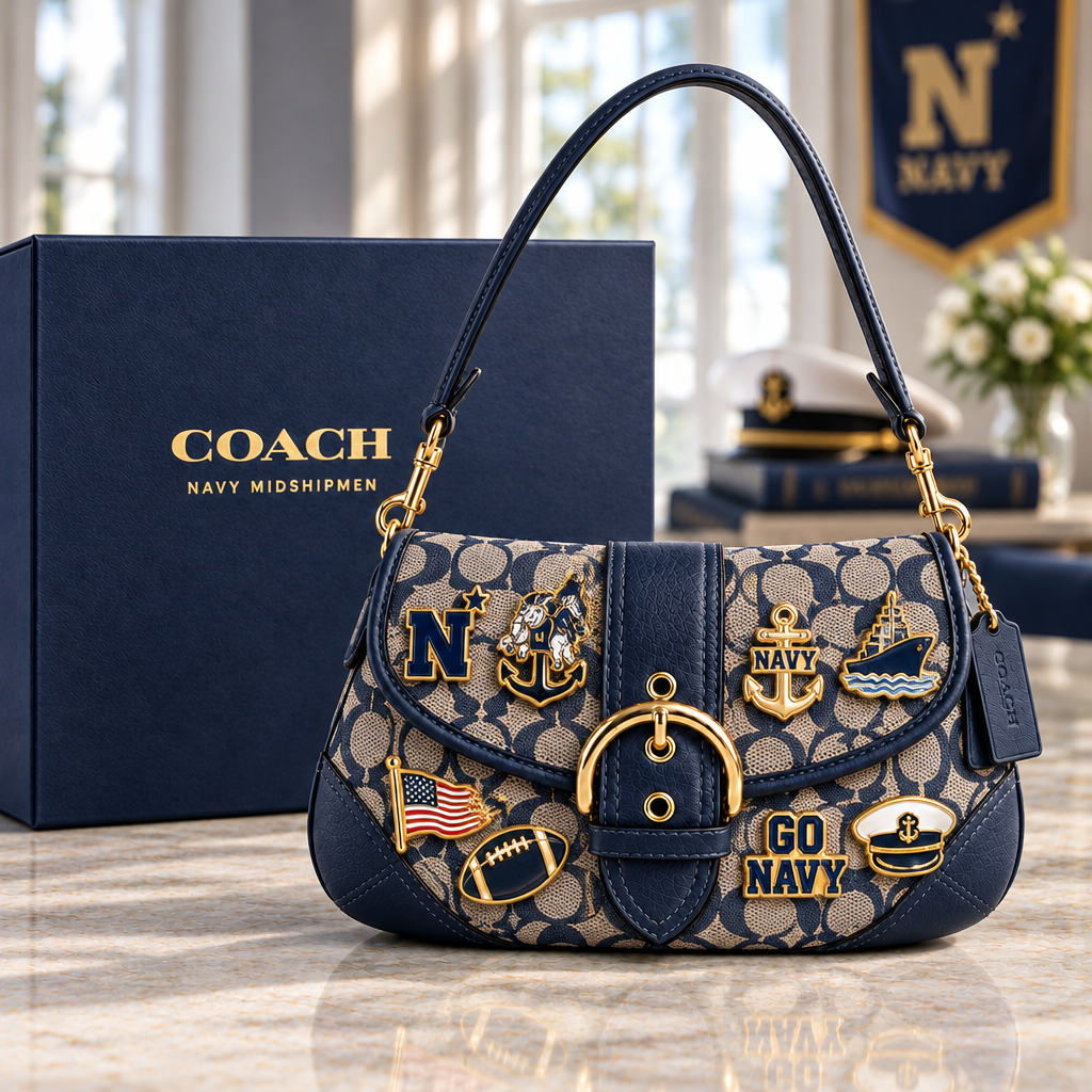 Navy Midshipmen Soho Bag With Charm