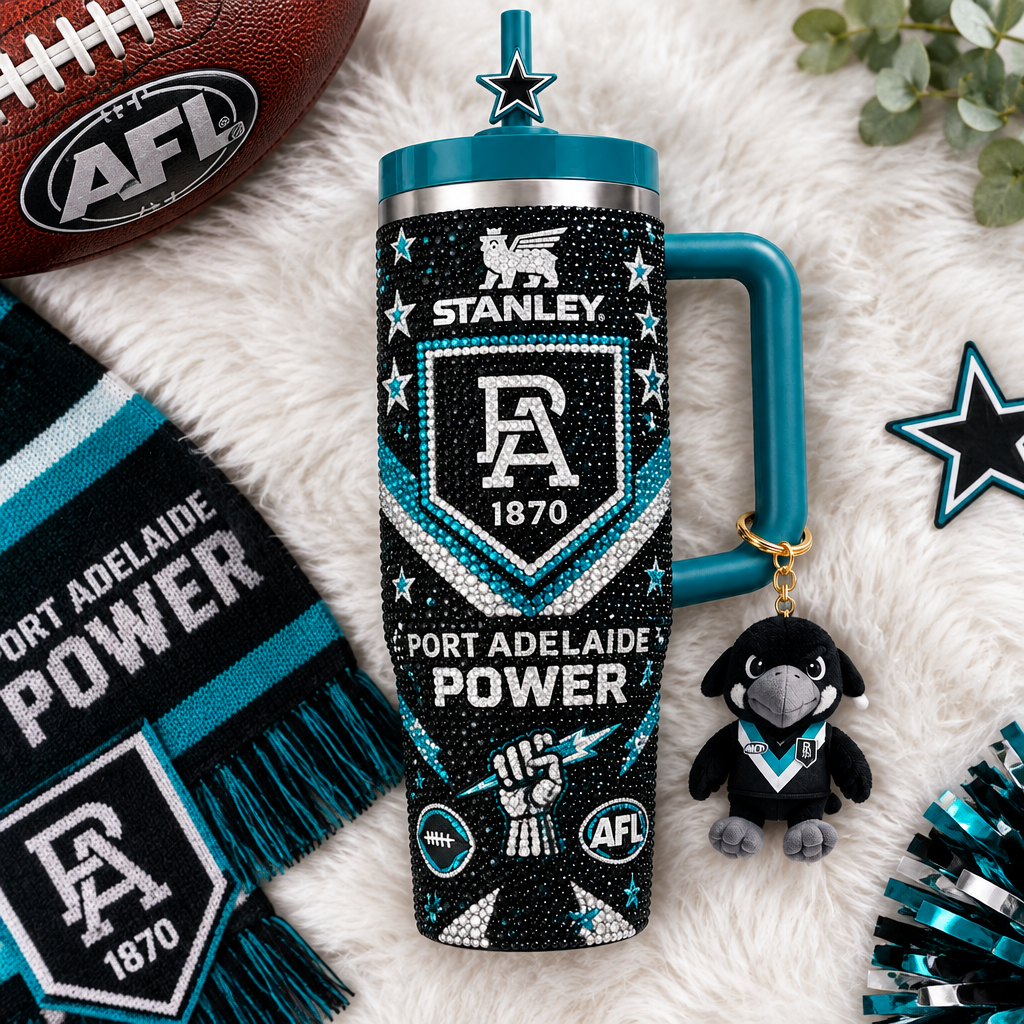 Port Adelaide Power 40oz Tumbler With Handle TTNL